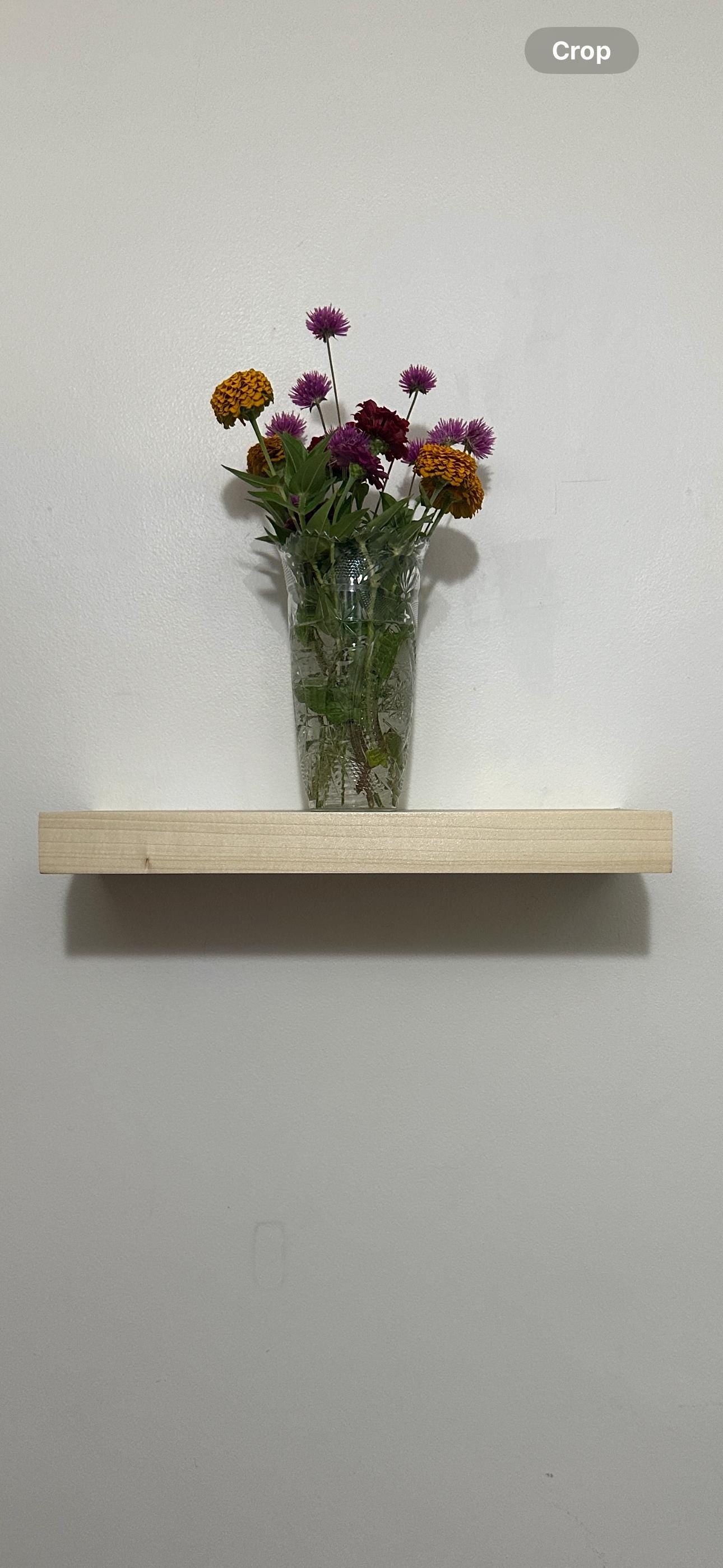 Handcrafted Solid Poplar Floating Shelf | Heavy Duty Hidden Bracket | 17” or 24” Wide | Modern Minimalist Wall Shelf
