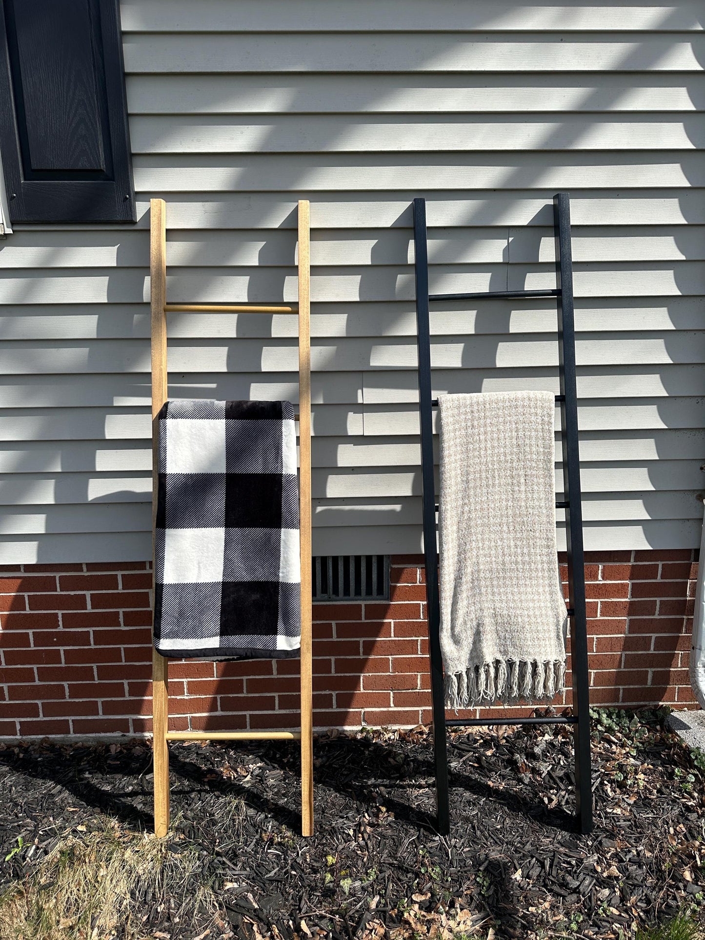 6-Foot Modern Blanket Ladder, Wooden Blanket Rack, Towel Storage Ladder, Decorative Leaning Ladder, Handmade Poplar Wood Ladder, Home Decor