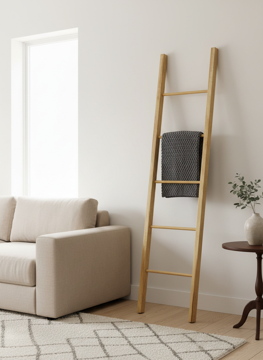 6-Foot Modern Blanket Ladder in Styled Home Setting