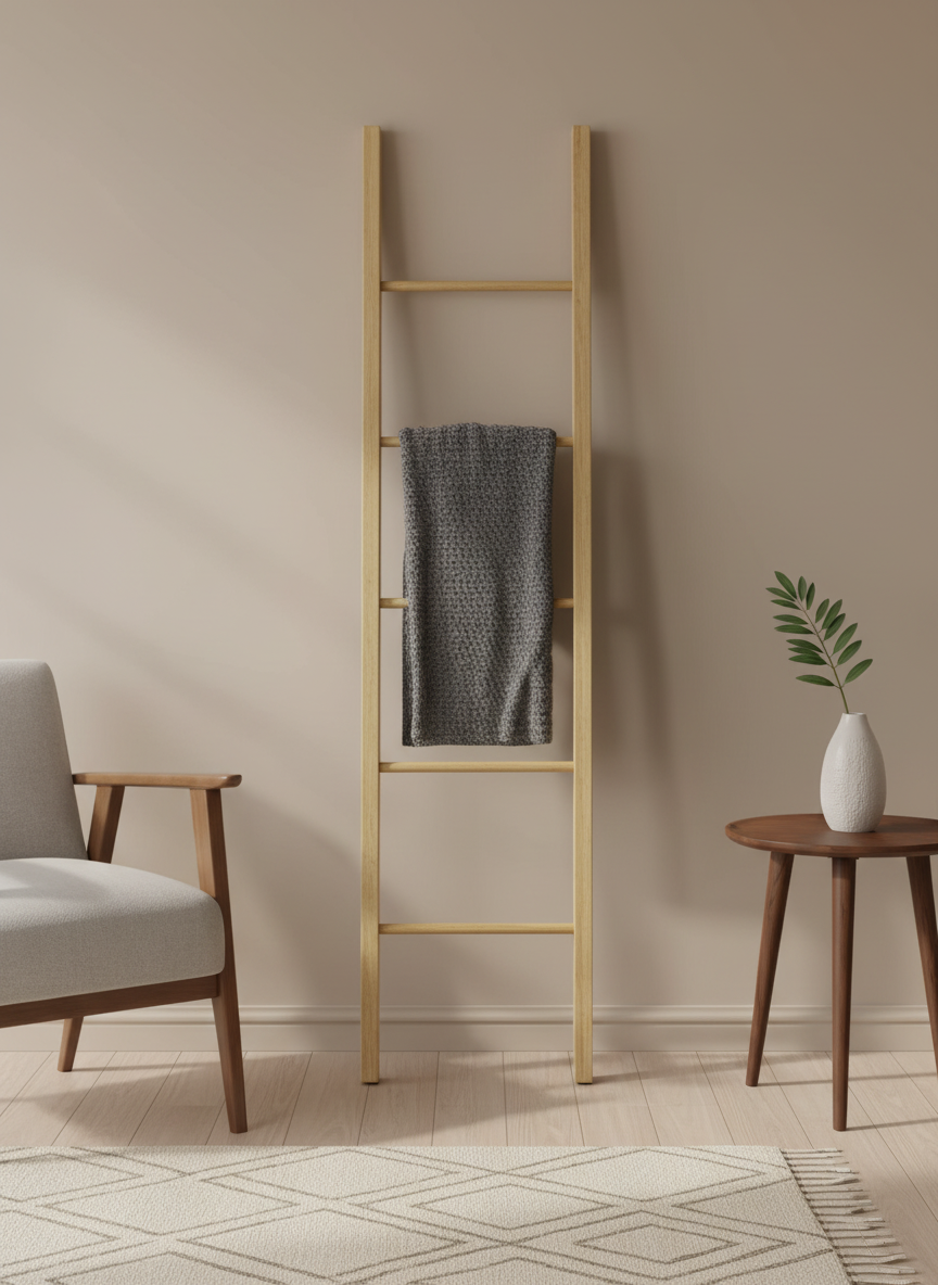 6-Foot Modern Blanket Ladder with Chunkier Posts