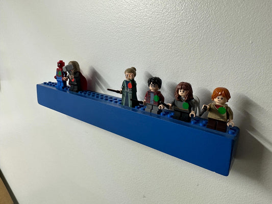 Handmade LEGO Minifigure Display Shelf | Solid Poplar Wood | 15” 30” 45” Sizes | Fun Colors | Kids Room or Collector Display