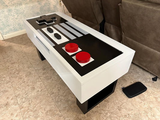 Nintendo NES Controller Coffee Table, wooden chest.