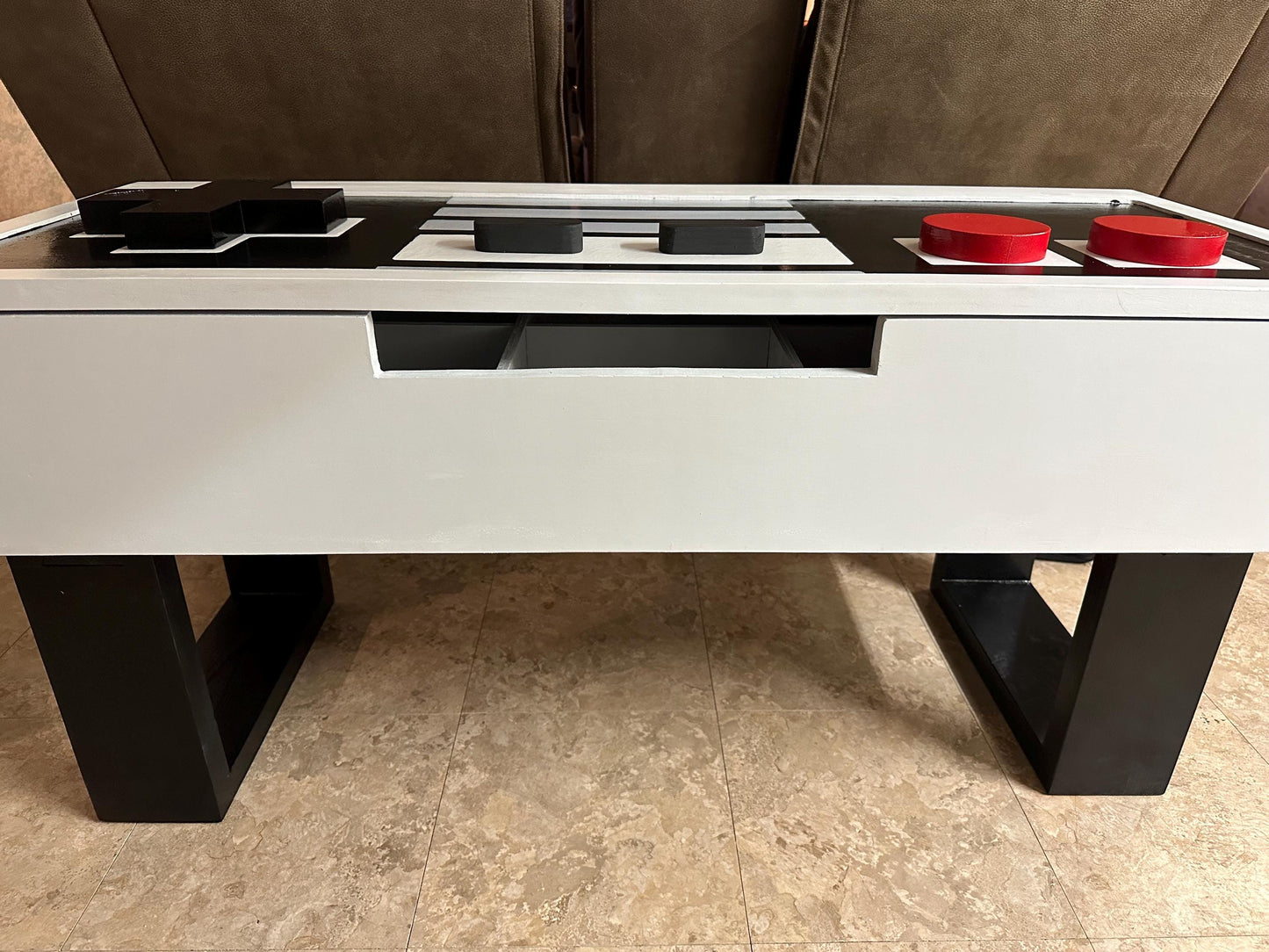 Nintendo NES Controller Coffee Table, wooden chest.