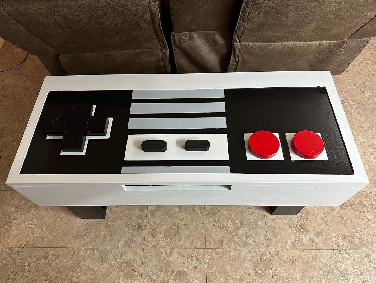 Nintendo NES Controller Coffee Table, wooden chest.