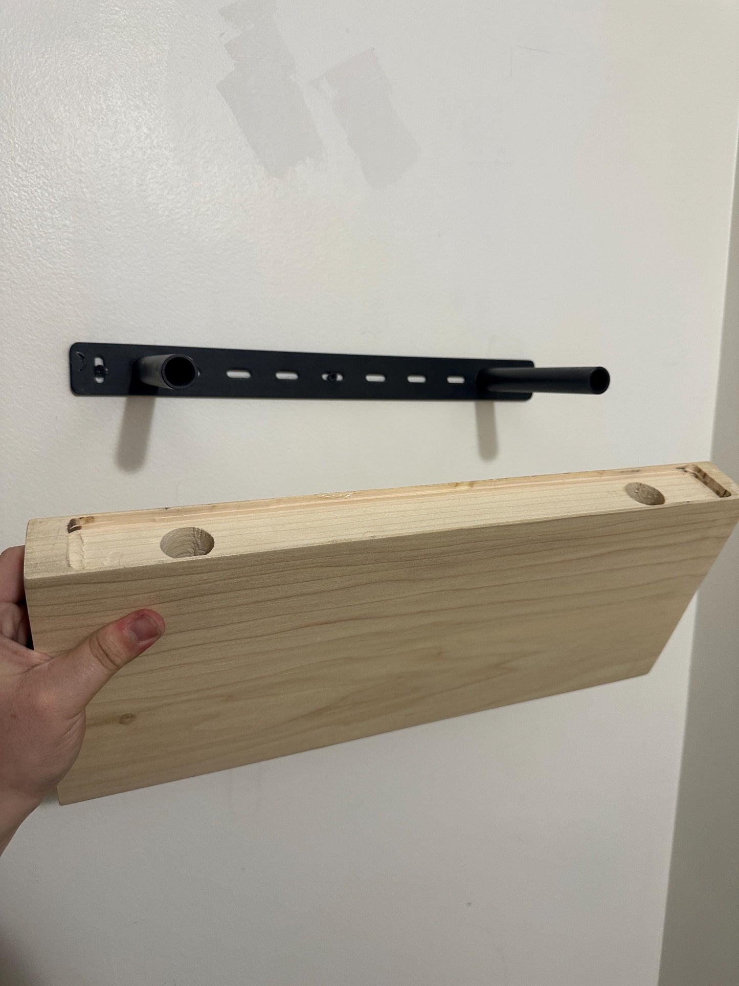 Handcrafted Solid Poplar Floating Shelf | Heavy Duty Hidden Bracket | 17” or 24” Wide | Modern Minimalist Wall Shelf